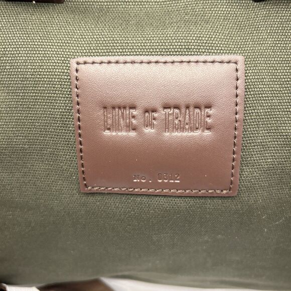 Canvas Weekender Bag Line of Trade No. 0312 Olive Green Duffel Tote W/Strap NWOT - Picture 5 of 13